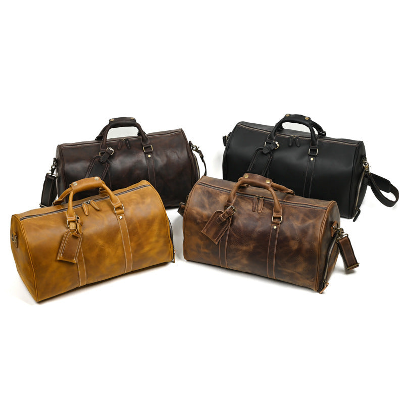 Genuine Leather Large Capacity Messenger Bag For Men And Women Travel Tote 50cm X 25cm X 27cm