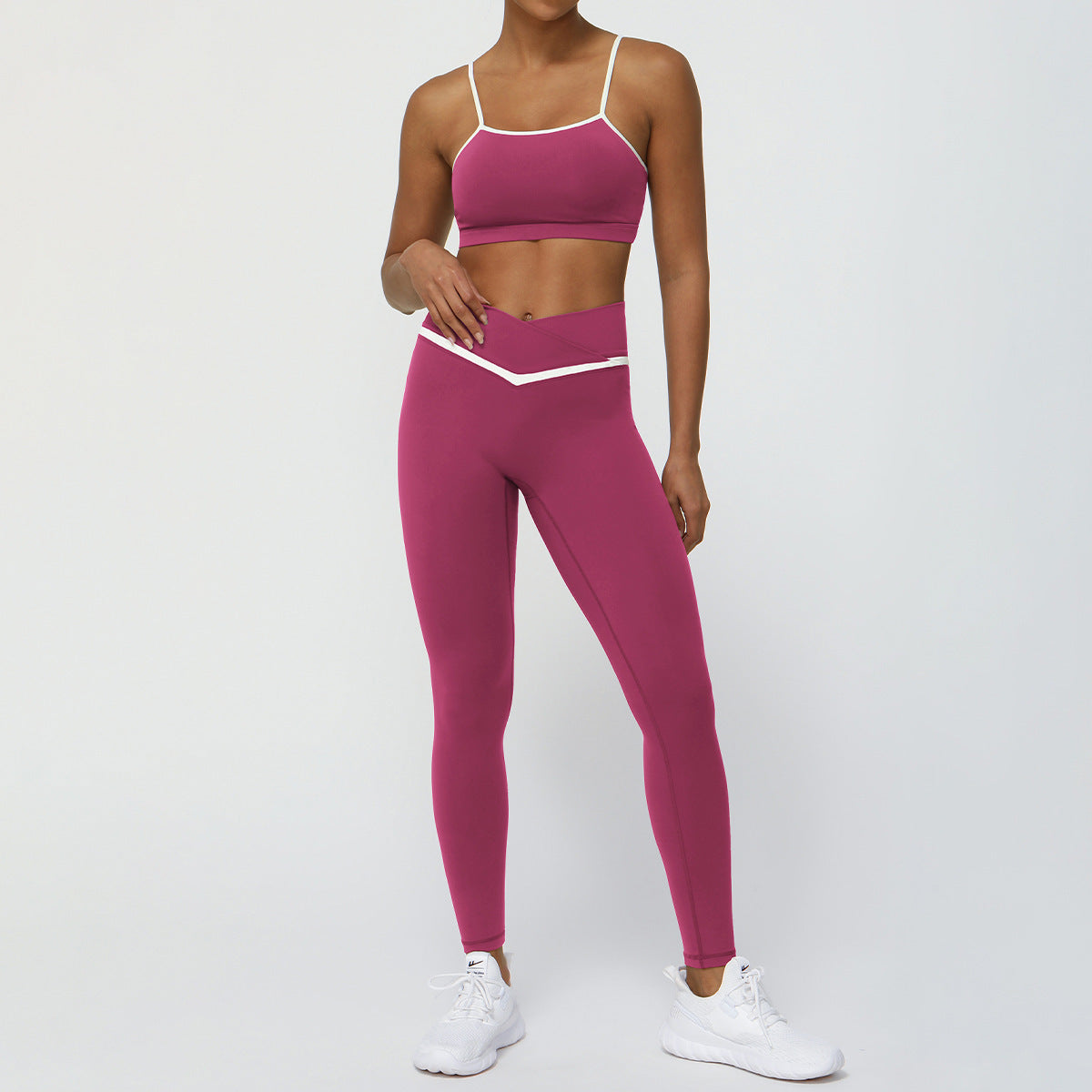 Hip Lifting Sport Casual Workout Clothes Set For Women Two Piece Shorts And Trousers Fitness Wear