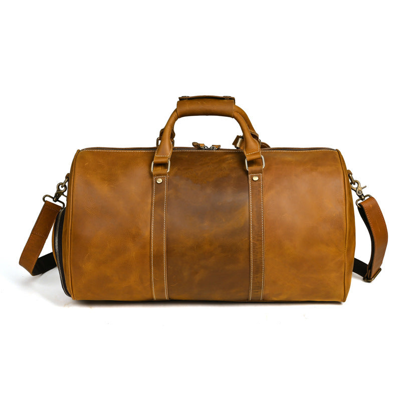 Genuine Leather Large Capacity Messenger Bag For Men And Women Travel Tote 50cm X 25cm X 27cm