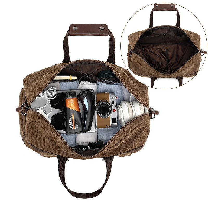 Large Capacity Crossbody Travel Bag For Men 36 To 55L Durable Canvas Wear Resistant Portable Organizer European Retro