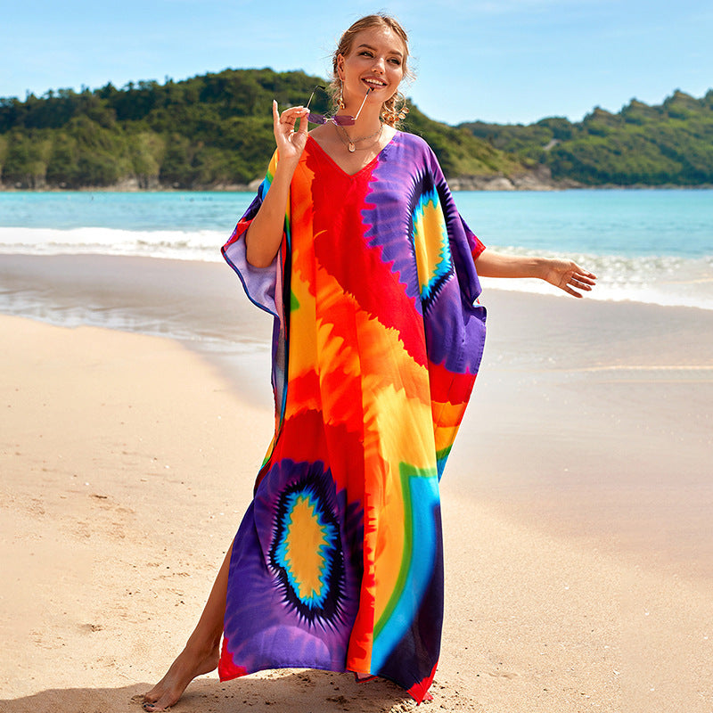 Rayon Print Bikini Swimsuit Cover Up Sun Shirt