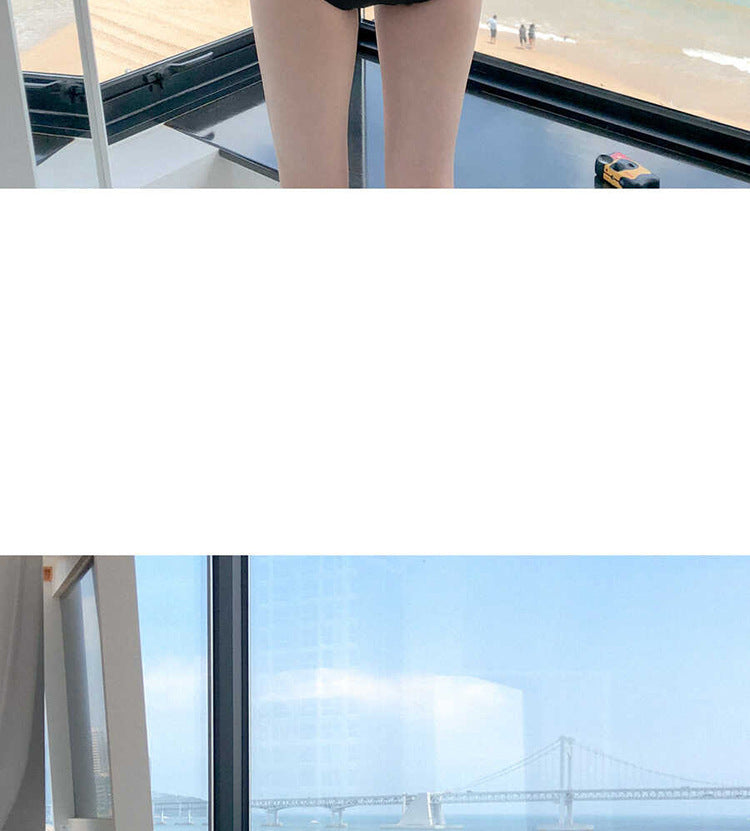 New Swimwear Jumpsuit Suspender Color Matching Covering Belly Thin Bikini Conservative Swimwear Women