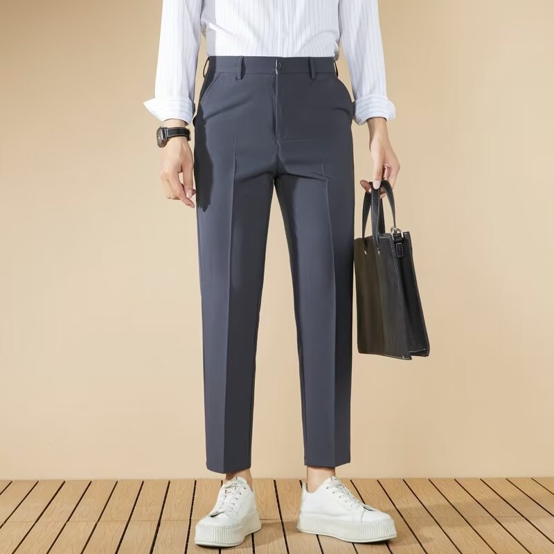 Business Gentleman Straight Casual Cropped Pants Fall