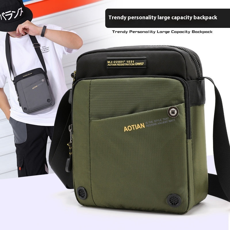 Men's Shoulder Crossbody Bag Outdoor Travel Waterproof Ultra Lightweight Wear Resistant Oxford Cloth Personalization
