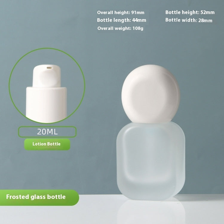 Press Spray Glass Bottle Empty for Cream Lotion Cosmetic with Pump Head 1pc NICKA Subpackage