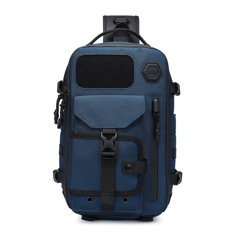 Men's Tactical Chest Crossbody Bag Waterproof Oxford Cloth Outdoor Gear Black Gray Blue Camouflage Available