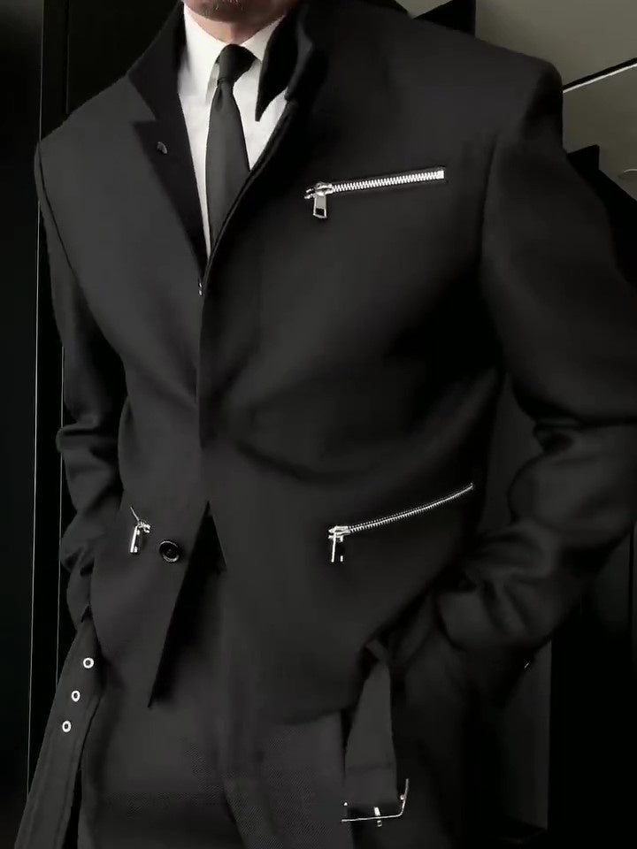 Black Biker Long Sleeve Jacket