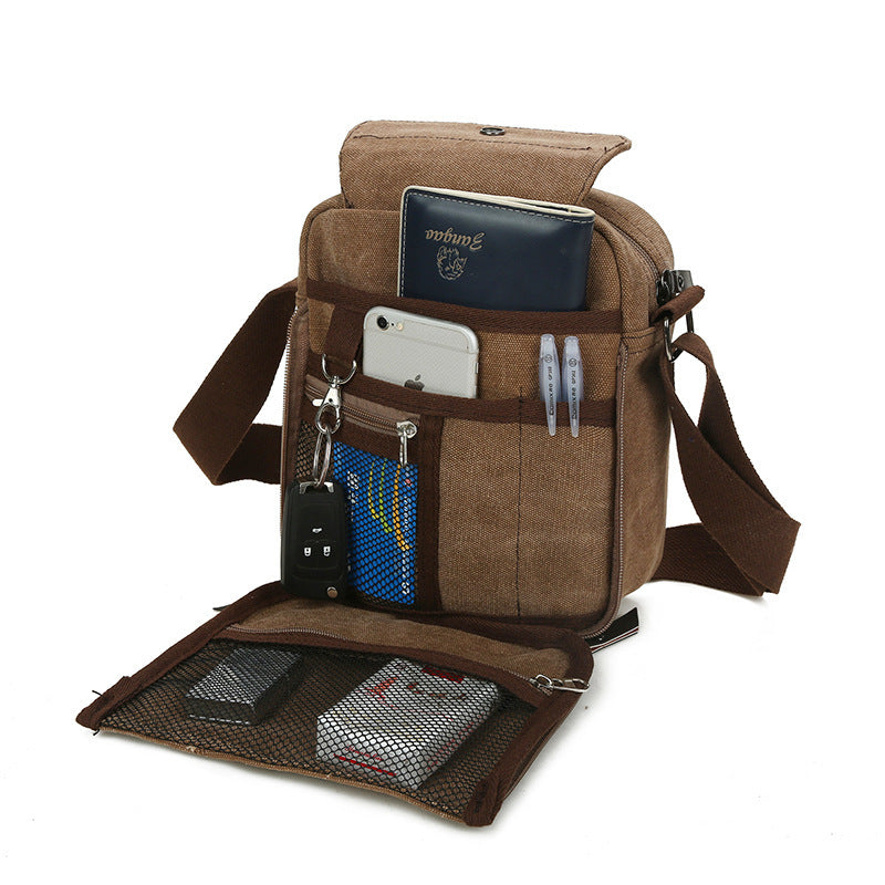 Casual Small Crossbody Korean Style Canvas Shoulder Bag For Men Urban Minimalist Design