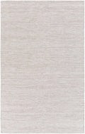 Cream hand-woven area rug with fine woven texture and straight, even edges