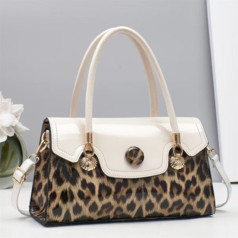 Glossy Leopard Print Patent-Look Crossbody Bag – Urban Shoulder Bag | 6 Colors