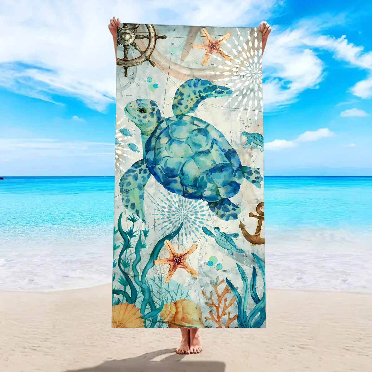 Quick-drying Microfiber Beach Bath Towel Double-sided Velvet