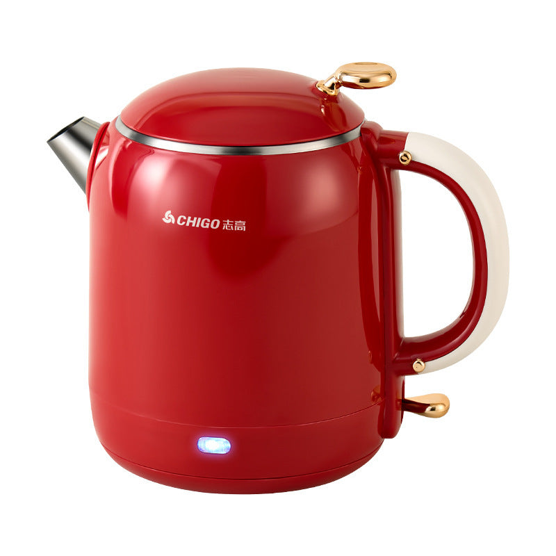 Portable Travel Kettle Heat Keeping Mini 1000W 1500W Automatic Power Off Red White Stainless Steel Liner Serves 3 To 5