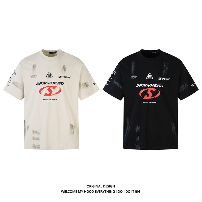 Niche Washing Brush Dirty Distressed Printed Top