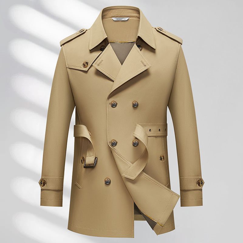 Men's Business Trench Coat Non-ironing Texture