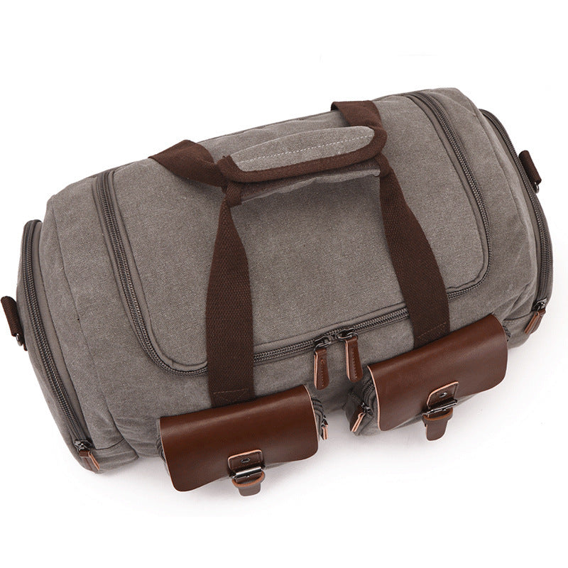 European American Style Canvas Travel Bag Portable For Leisure Travel Durable Design