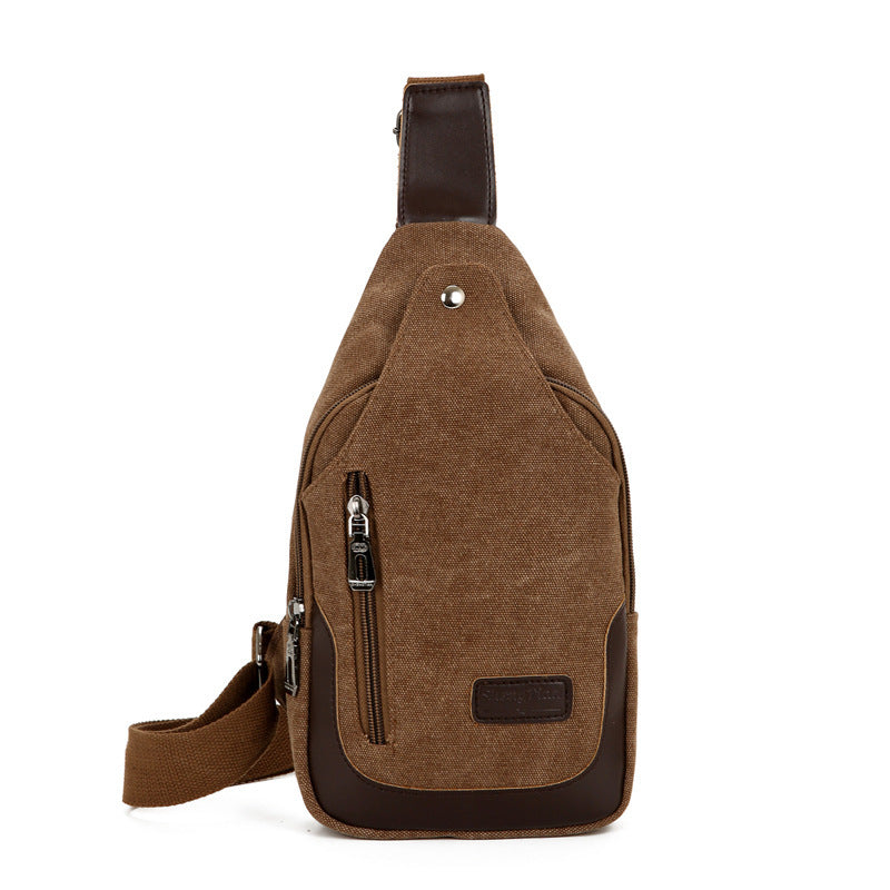 Wear Resistant Large Capacity Canvas Crossbody Chest Bag For Travel 17x7x30 cm Blue Black Brown Army Green Khaki