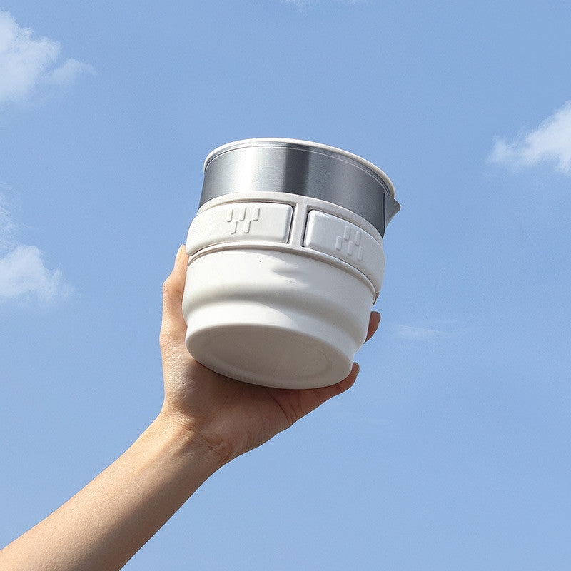 Travel Folding Electric Portable Hot Water Kettle Stainless Steel 1000 Watt Touch Type Operation Compact