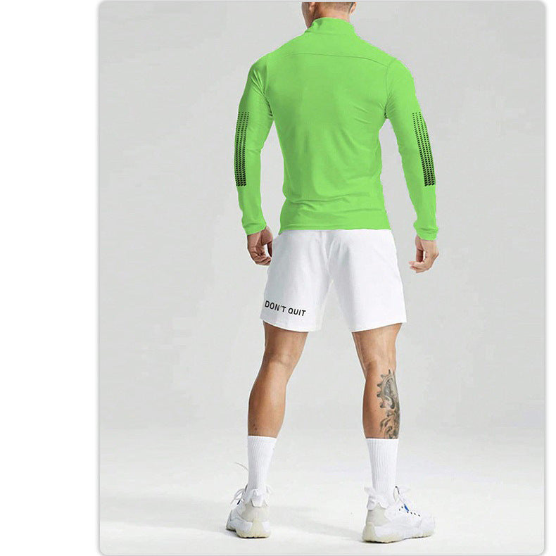 Outdoor Running Outfit Elastic Quick Drying Clothes Solid Color European Sizes S to XXL