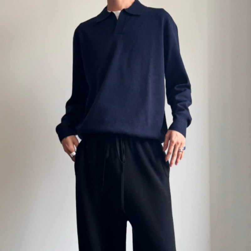 Old Money Style Pure Wool POLO Sweater