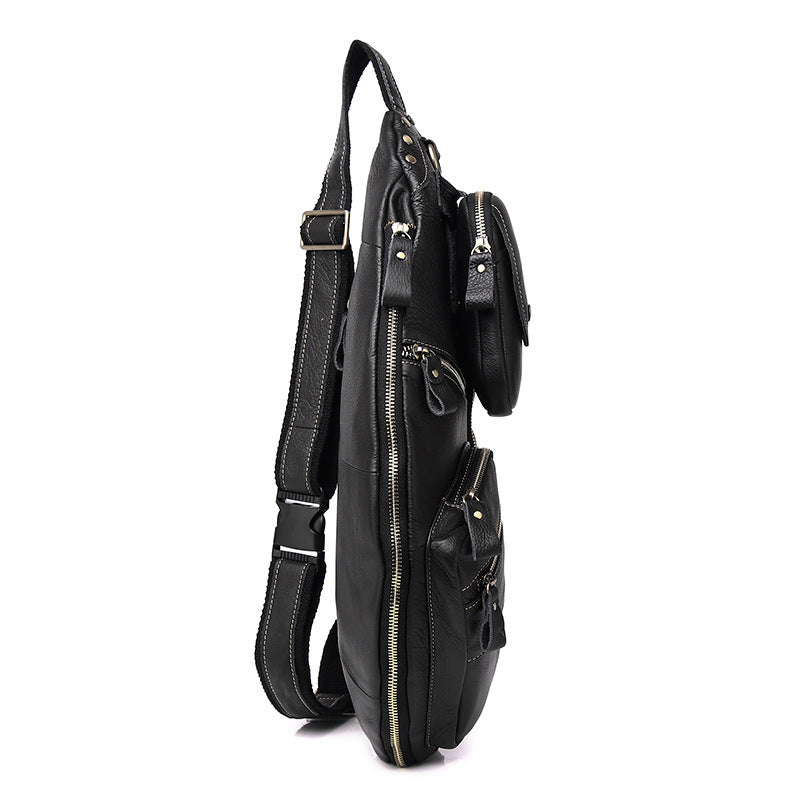 Large Capacity Retro Mens Cowhide Messenger Bag for Leisure Travel European American Style Black Brown Wine Red