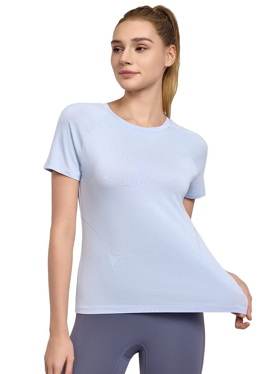 Spring And Summer Outdoor Running Training Workout Clothes Breathable Loose Fit Glacier Blue