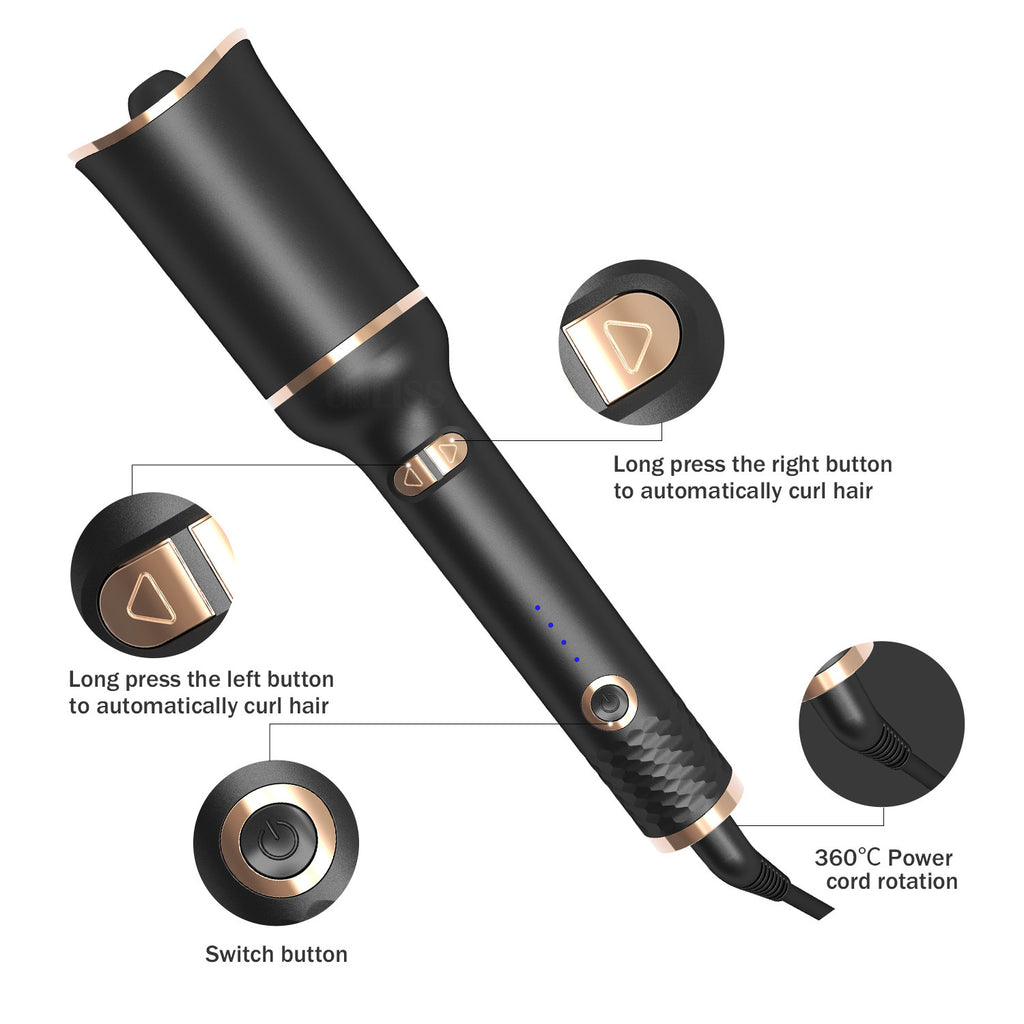 Automatic Spiral Curling Iron – Tourmaline Ceramic Negative Ion | 10-Temp Wet & Dry
