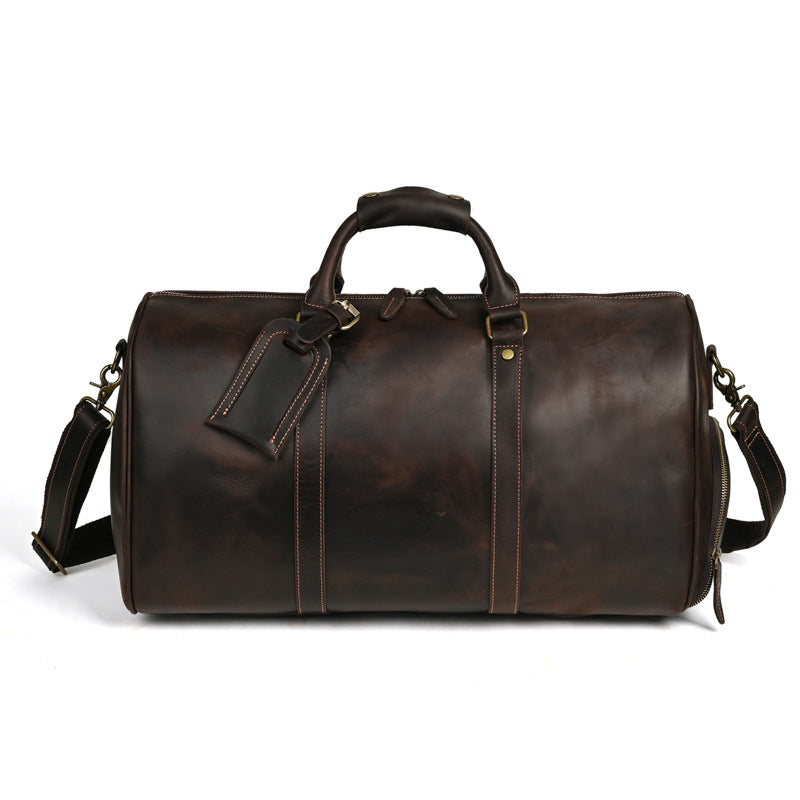 Genuine Leather Large Capacity Messenger Bag For Men And Women Travel Tote 50cm X 25cm X 27cm