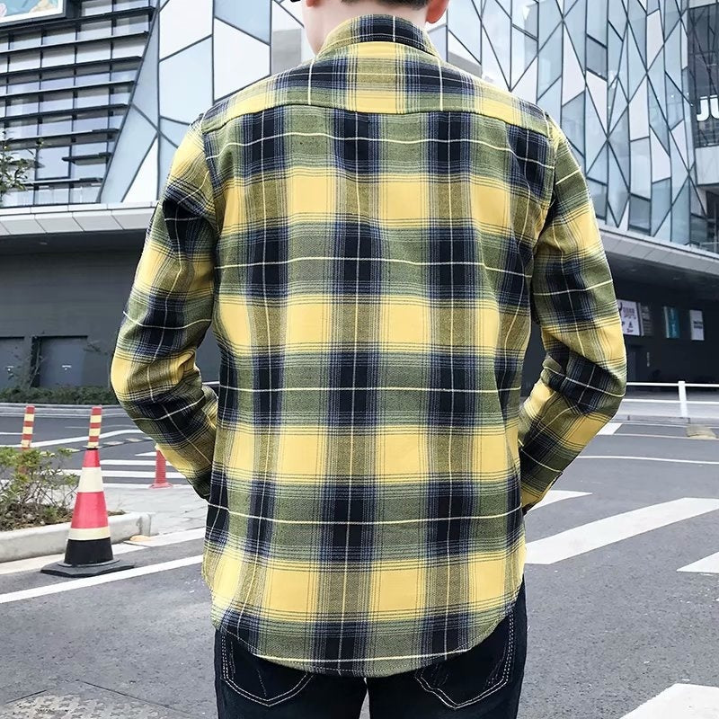 Men's Warm Thickened Korean Slim Fit Shirt Trendy Handsome Coat