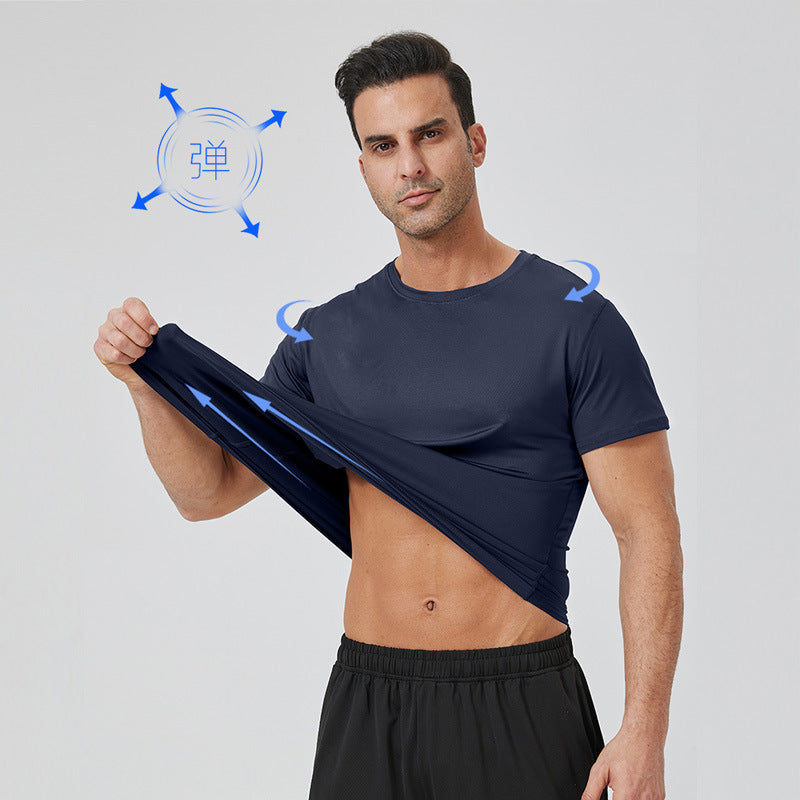 Mens Loose Fit Milk Silk Training T Shirt For Running And Gym Fitness Wear Breathable Moisture Wicking Athletic