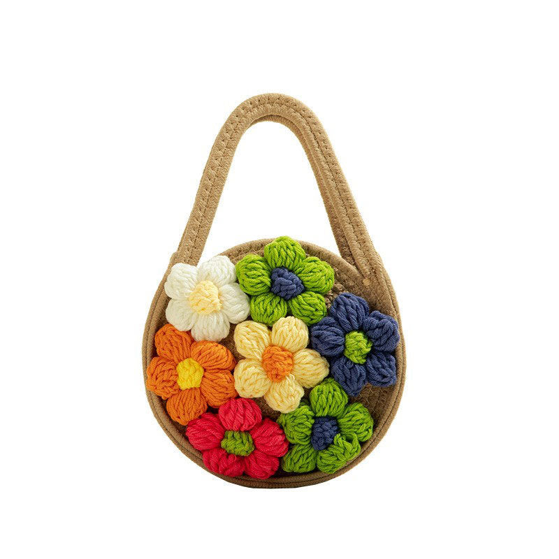 Beach Seaside Bag - Cotton Linen Spring Tote with Phone Pocket