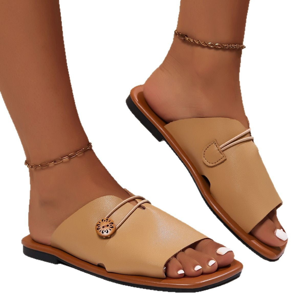 Flat Casual Retro Sandals - Women's Slip-On Summer Sandals