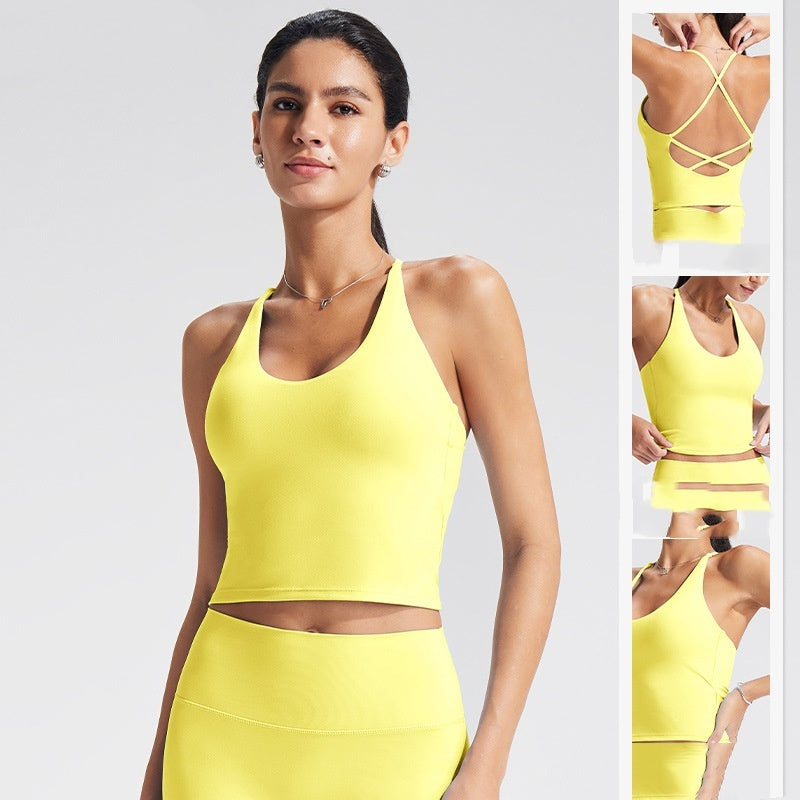 Cross Beauty Back Yoga Bra Workout Clothes Top