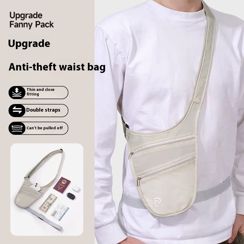 Anti-Theft Pocket Travel Wallet For Europe Documents Nylon Waist Bag For Men Urban Simplicity