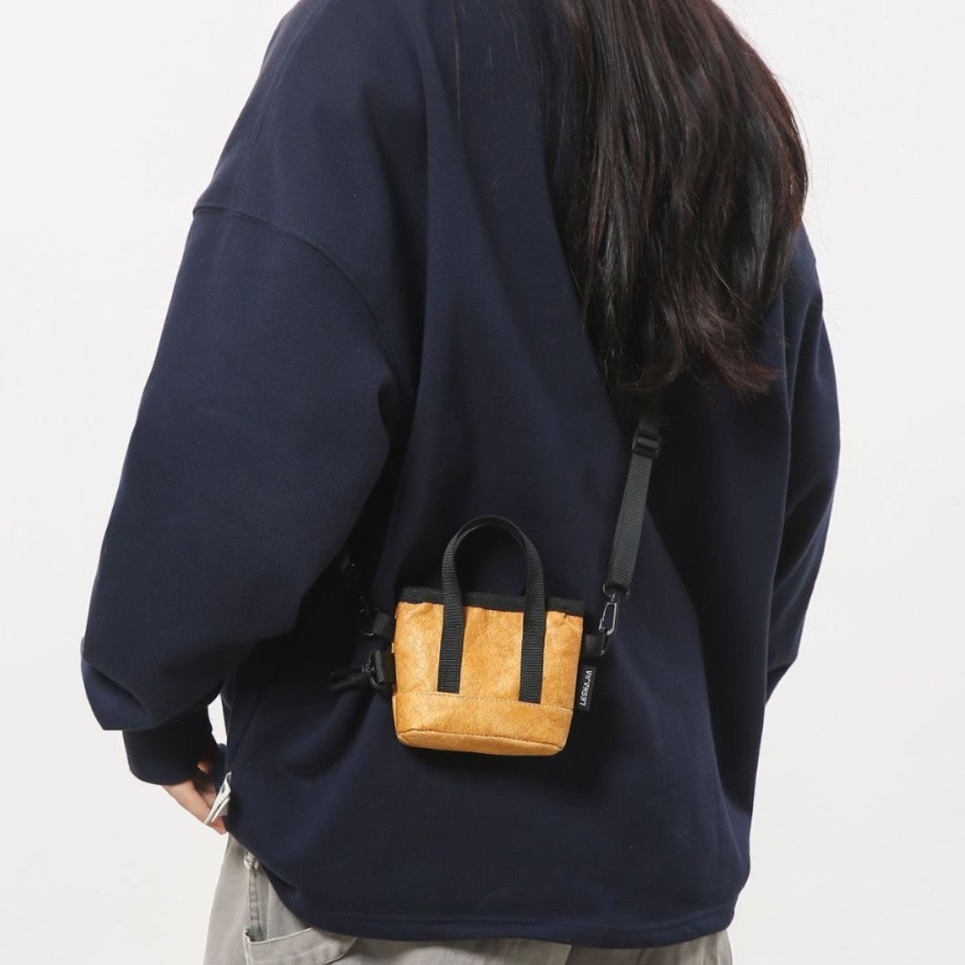 Mini Tote Bag Earphone Coin Purse Tyvek Daily Use Horizontal Square Three Dimensional Pocket Available In Colors