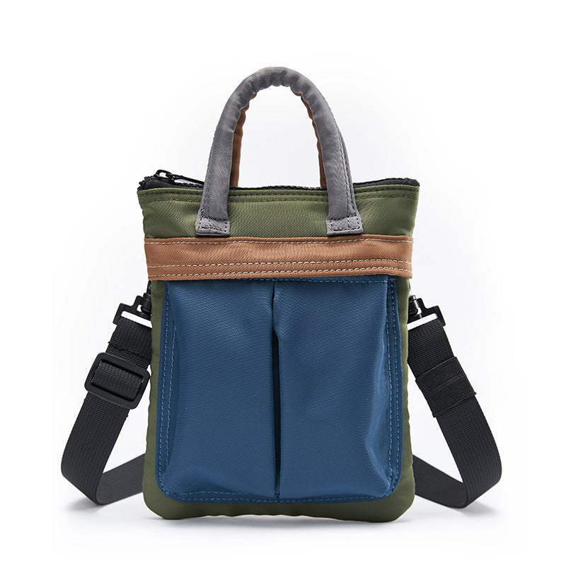 Blue Green Crossbody Messenger Bag For Men Lightweight Cycling Sports Bag With Polyester Lining 15x20 Cm