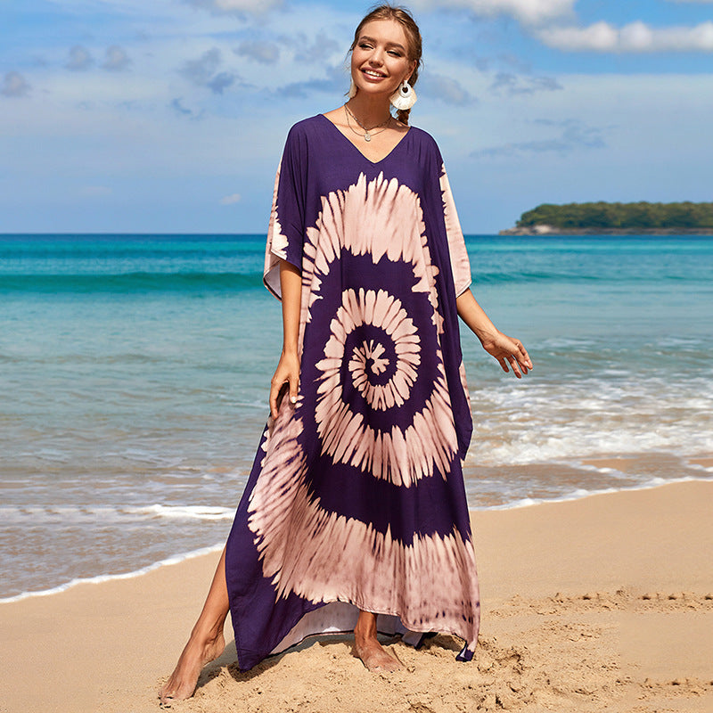Rayon Print Bikini Swimsuit Cover Up Sun Shirt