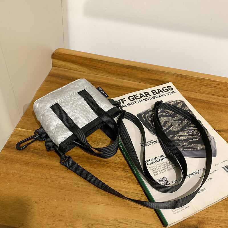 Mini Tote Bag Earphone Coin Purse Tyvek Daily Use Horizontal Square Three Dimensional Pocket Available In Colors