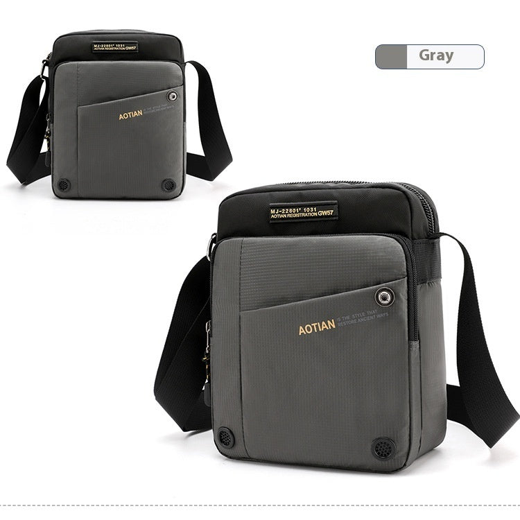 Men's Shoulder Crossbody Bag Outdoor Travel Waterproof Ultra Lightweight Wear Resistant Oxford Cloth Personalization