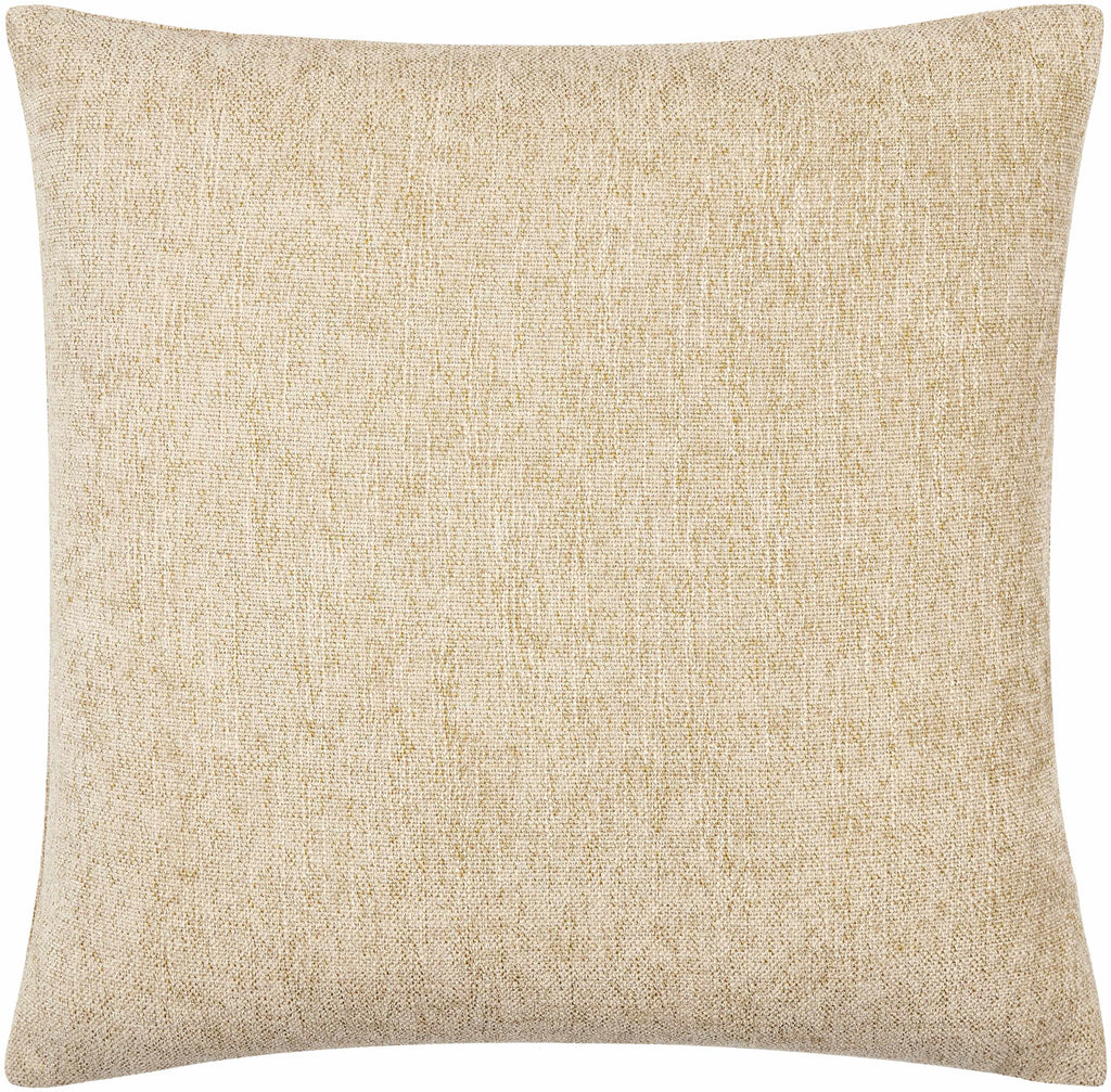 Aeneas Tan & Cream Polyester Square Throw Pillow Cover