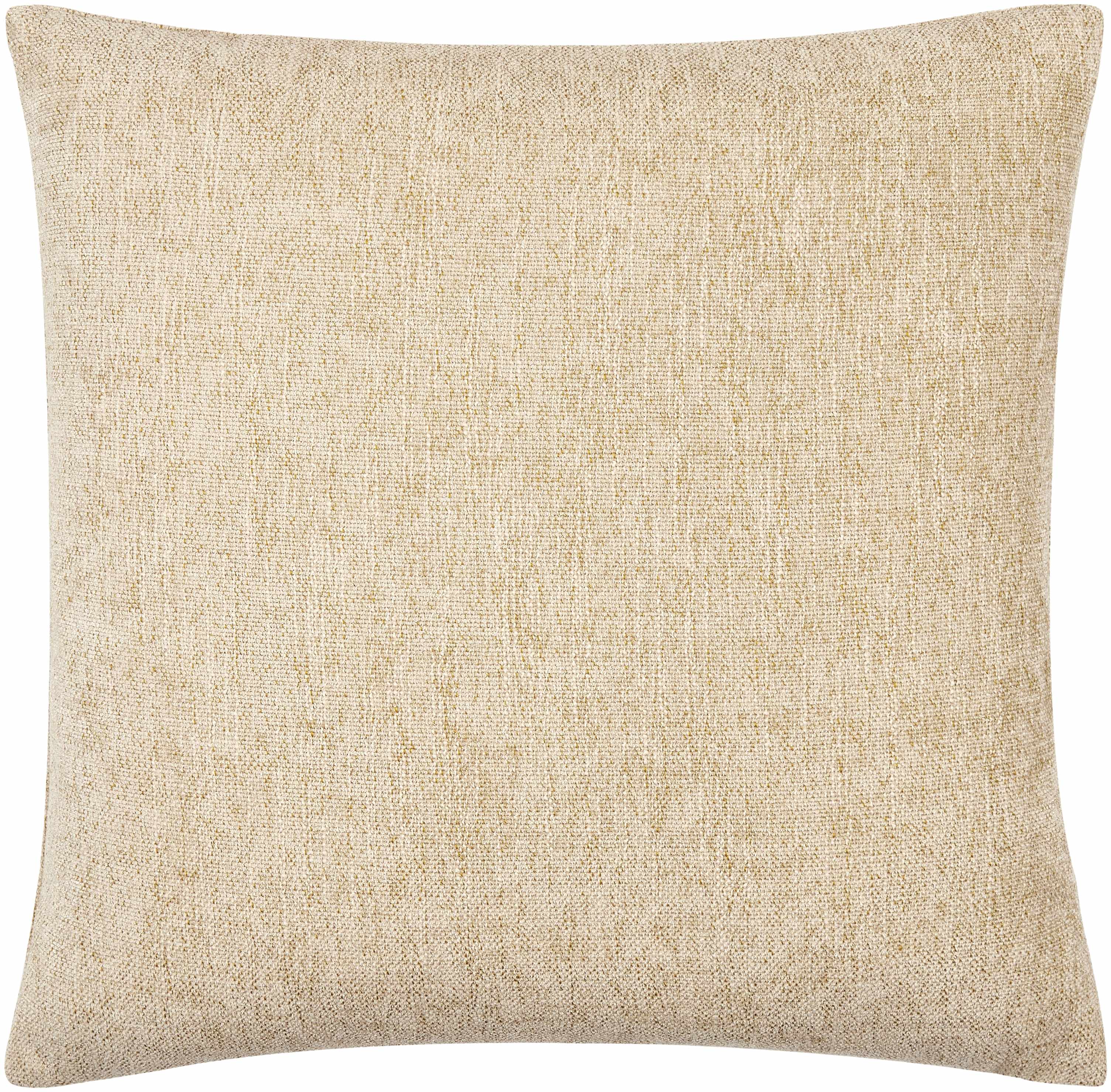 Aeneas Tan & Cream Polyester Square Throw Pillow Cover