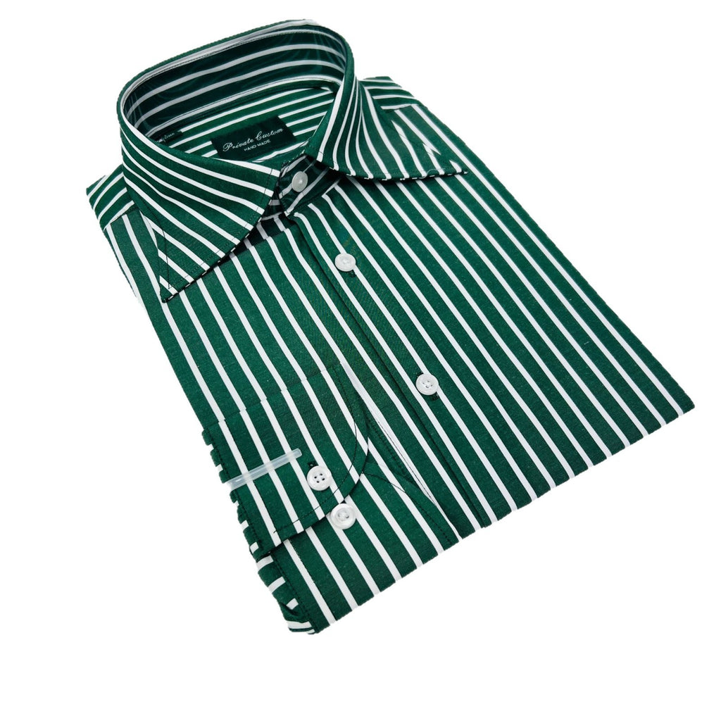 Green Striped Men's Long Sleeve Shirt