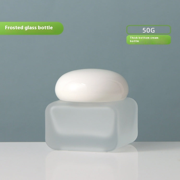 Press Spray Glass Bottle Empty for Cream Lotion Cosmetic with Pump Head 1pc NICKA Subpackage