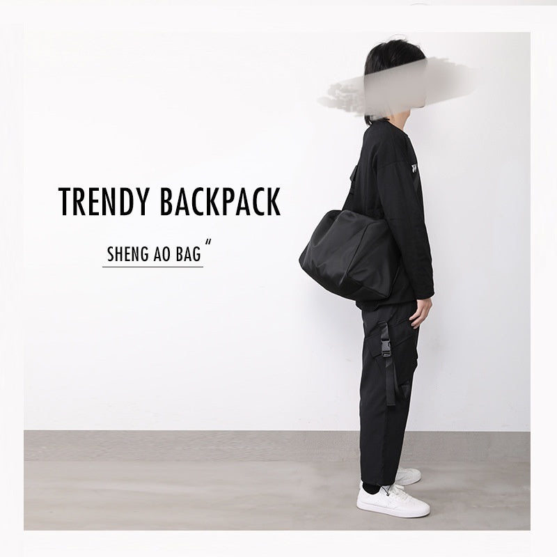 Mens Shoulder Bag Lightweight Water Repellent Sports Crossbody Nylon Bag Available In Black And Blue Travel Gym Outdoor