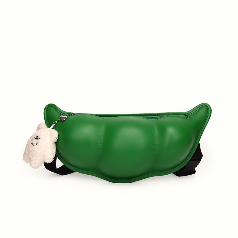 Green PU Sling Messenger Bag For Women And Men Shoulder Crossbody Mobile Phone Pocket 38x17x7cm