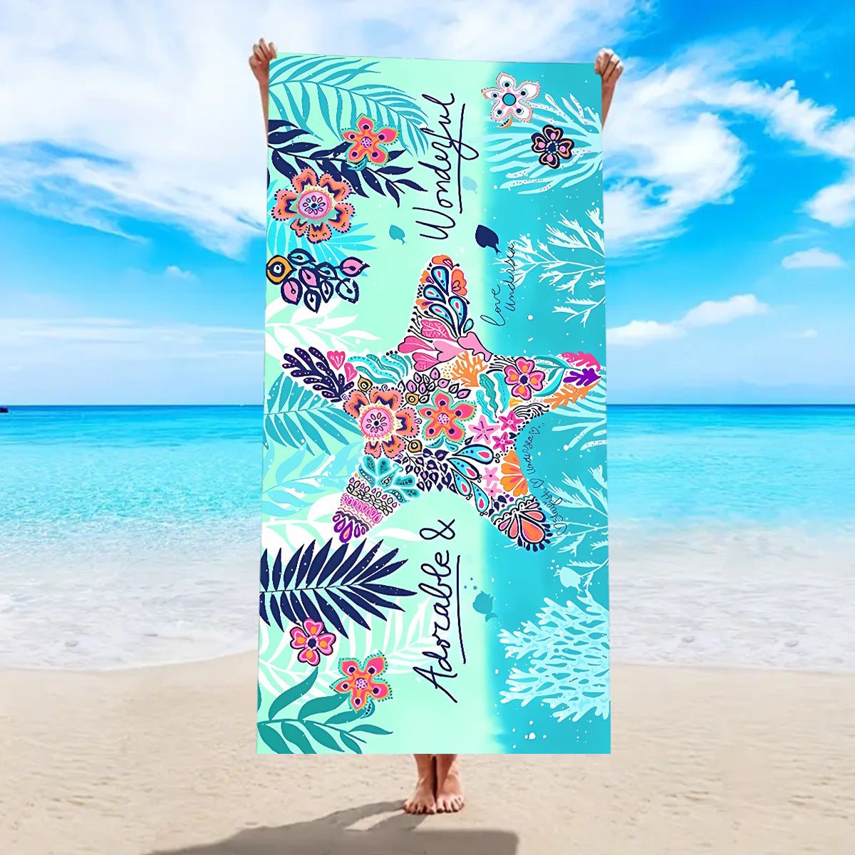 Quick-drying Microfiber Beach Bath Towel Double-sided Velvet