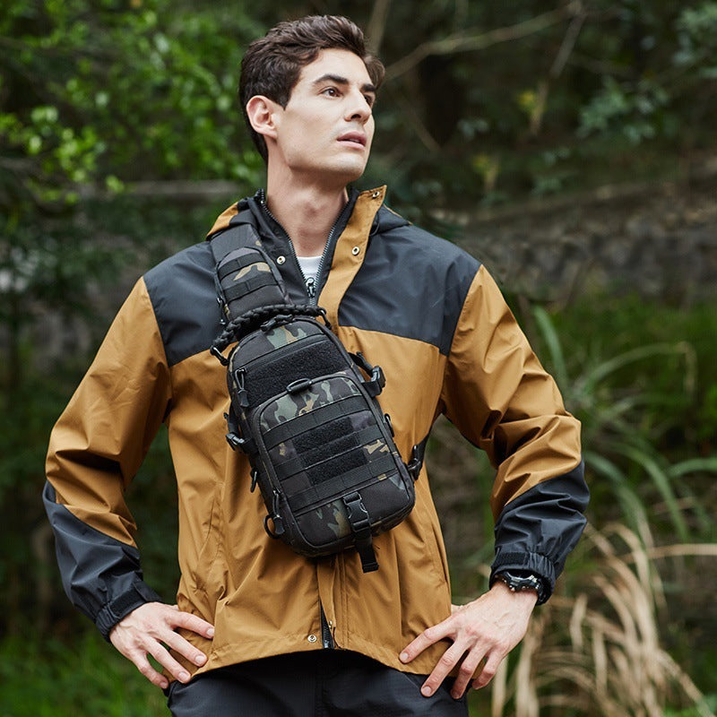 Camouflage Outdoor Chest Bag for Men Multifunctional Single Shoulder Nylon Breathable Comfort Carryall