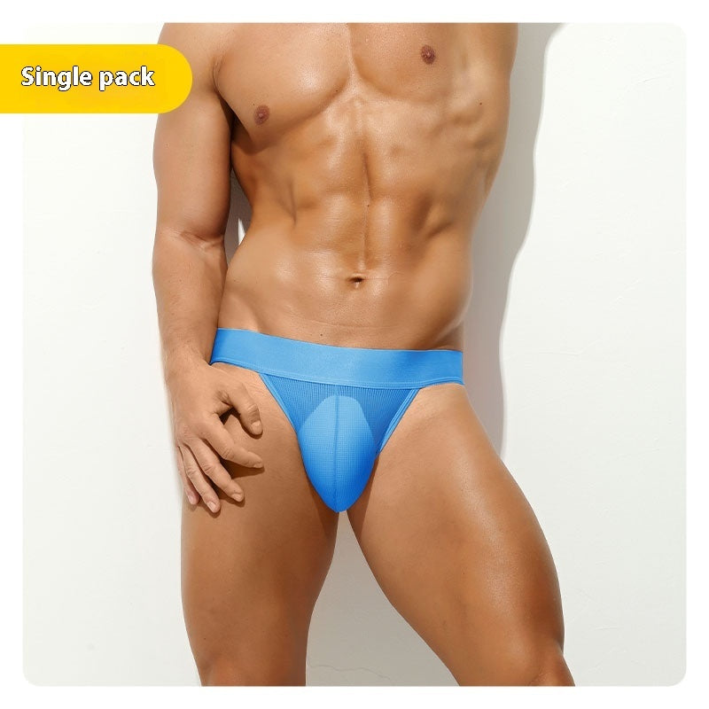 Men's Pure Color All-matching Translucent Low Waist Sports Comfortable Underwear