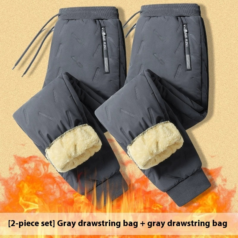 Men's Cashmere Outer Wear Warm And Loose Straight Casual Pants