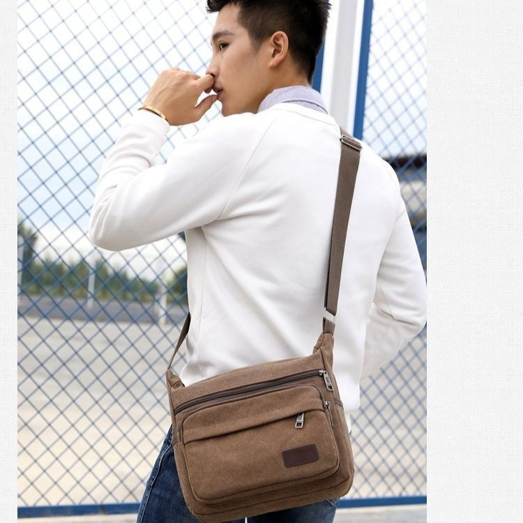 Men's Retro Leisure Crossbody Canvas Shoulder Bag For Outdoor Sports Travel Everyday Use