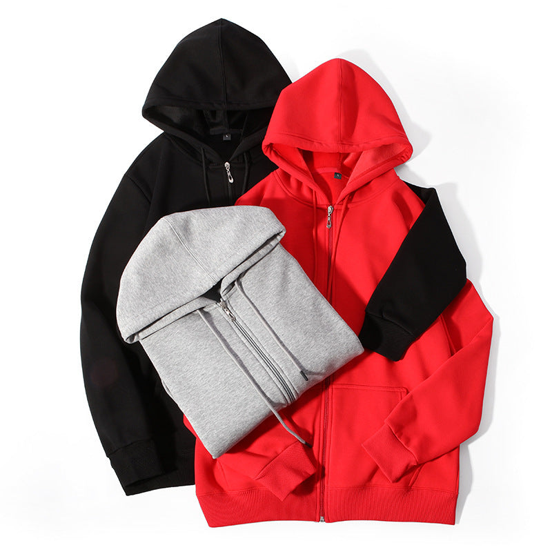 420g European And American Plus Size Zipper Hooded Sweater Men